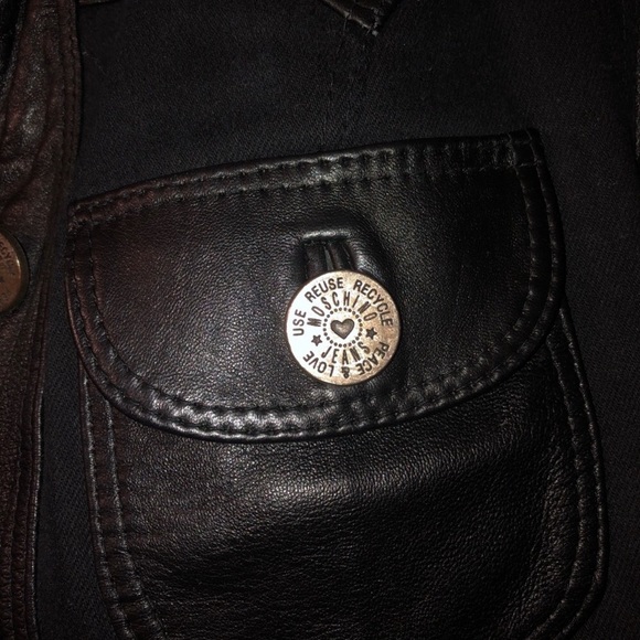 RARE MOSCHINO Vintage Leather Jacket - Picture 4 of 7